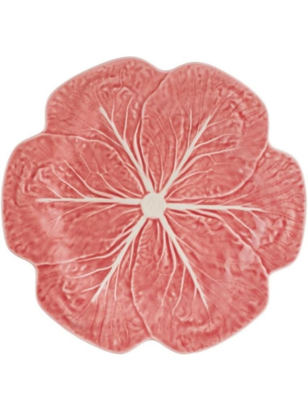Vintage Cabbage Design Pink Dinner Plate, 10-Inch Ceramic Tableware